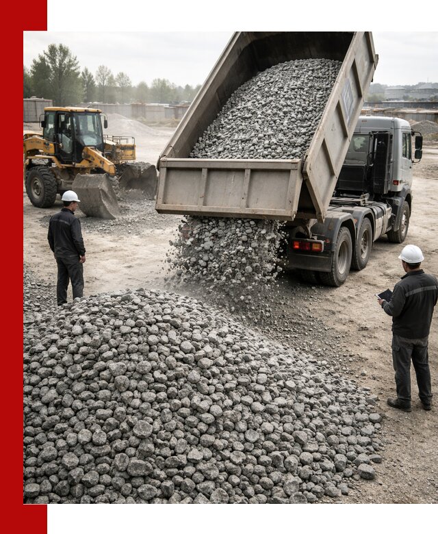 Доставка гранитного щебня фракции 20-40 в Карталах