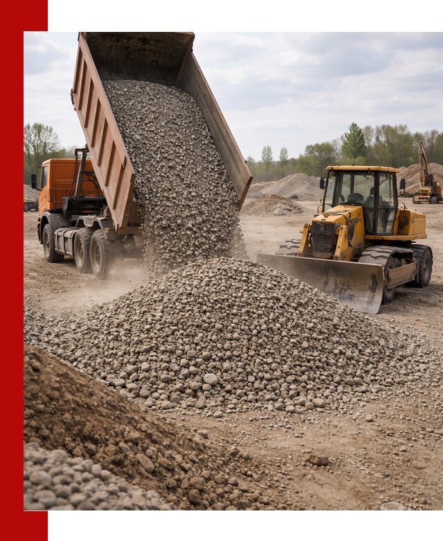 Доставка гравийного щебня фракции 40-70 в Карталах