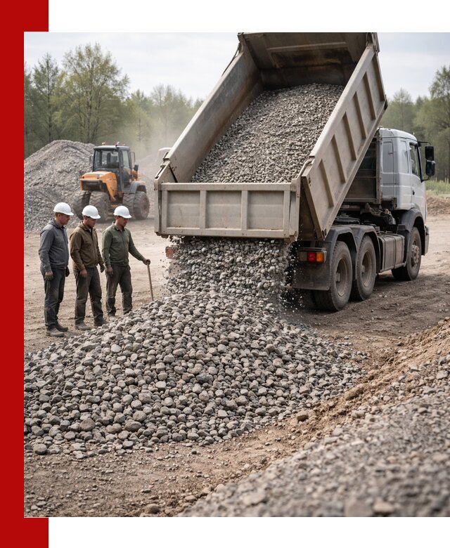 Доставка гравийного щебня фракции 70-120 в Карталах