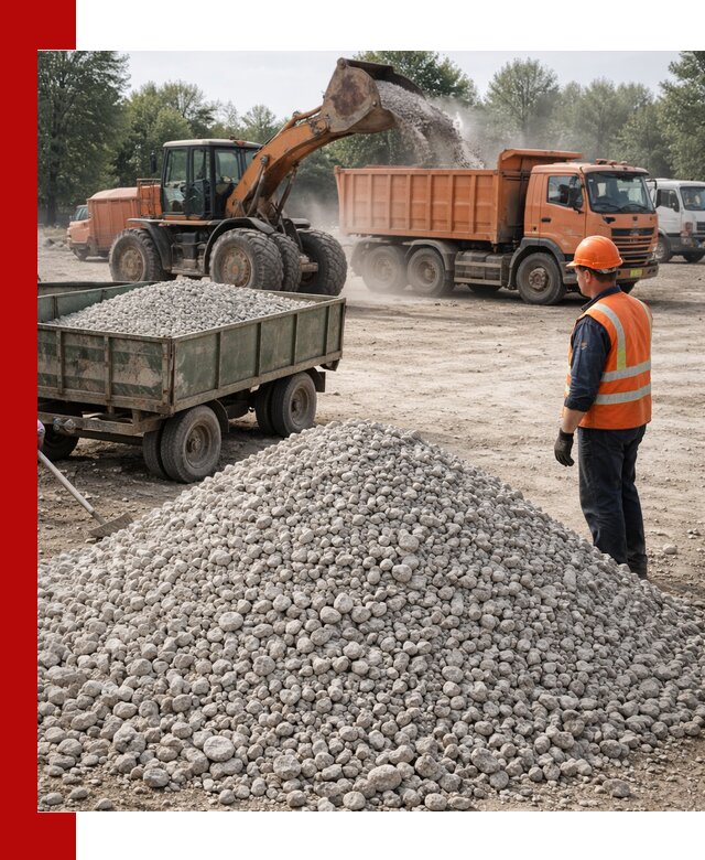 Доставка известнякового щебня фракция 20–40 в Карталах