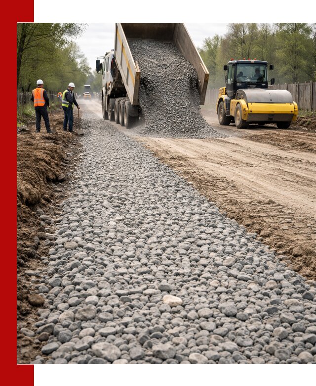Доставка щебня для отсыпки дорог в Карталах высокого качества