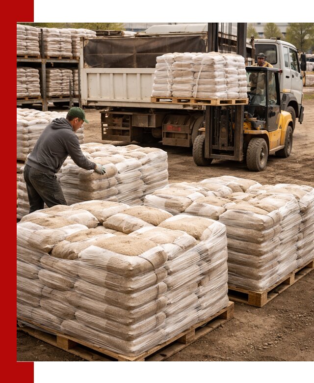 Карьерный песок в мешках с доставкой в Карталах