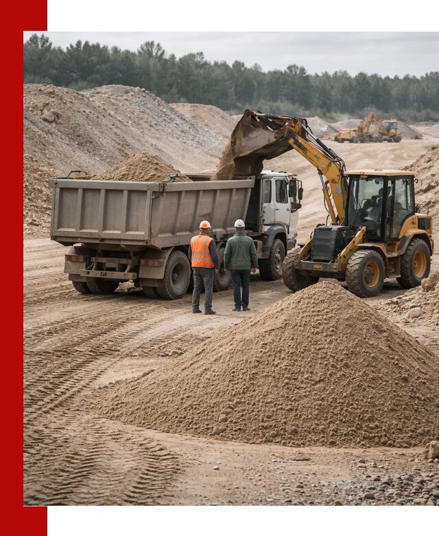 Карьерный среднезернистый песок с доставкой в Карталах