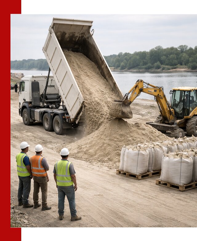Доставка речного песка в Карталах самосвалами и погрузкой