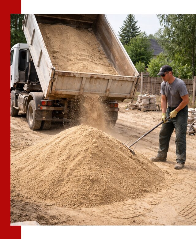 Доставка сухого песка самосвалами в Карталах
