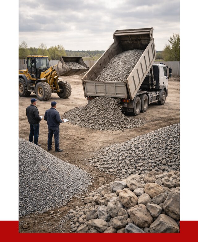 Гравий и камень с доставкой в Карталах от 4381 р. - ПРОНЕРУДКрт