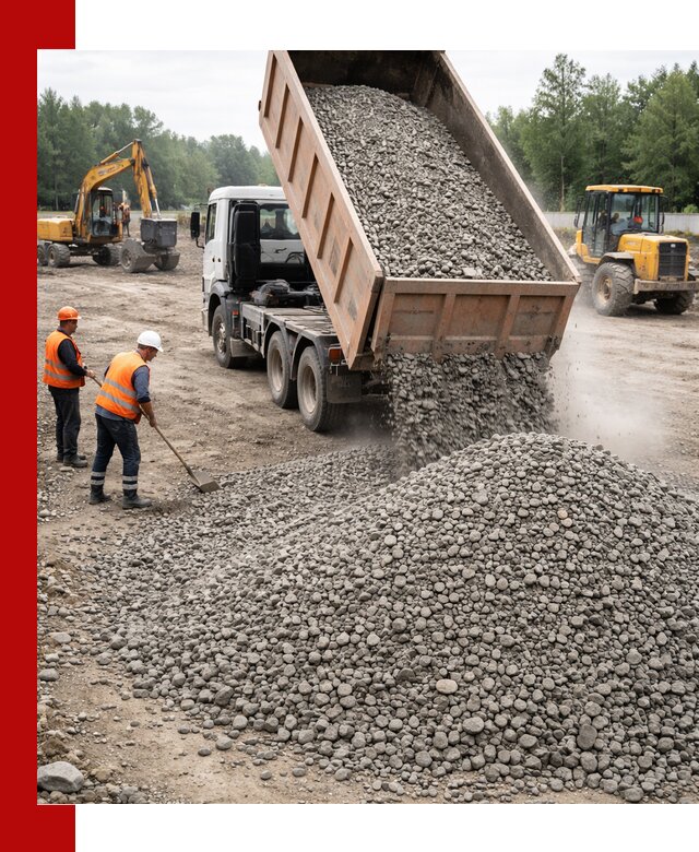 Доставка гравия фракции 40-70 в Карталах оптом и в розницу