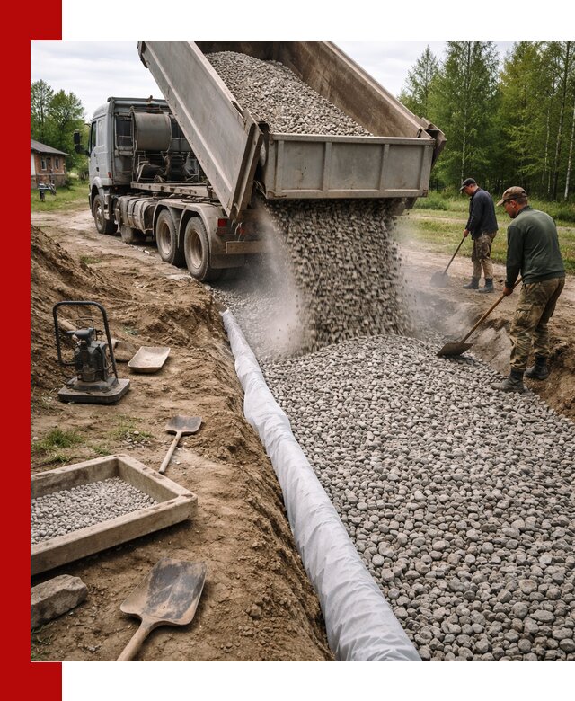 Гравий для дренажа с доставкой в Карталах качественный и недорогой