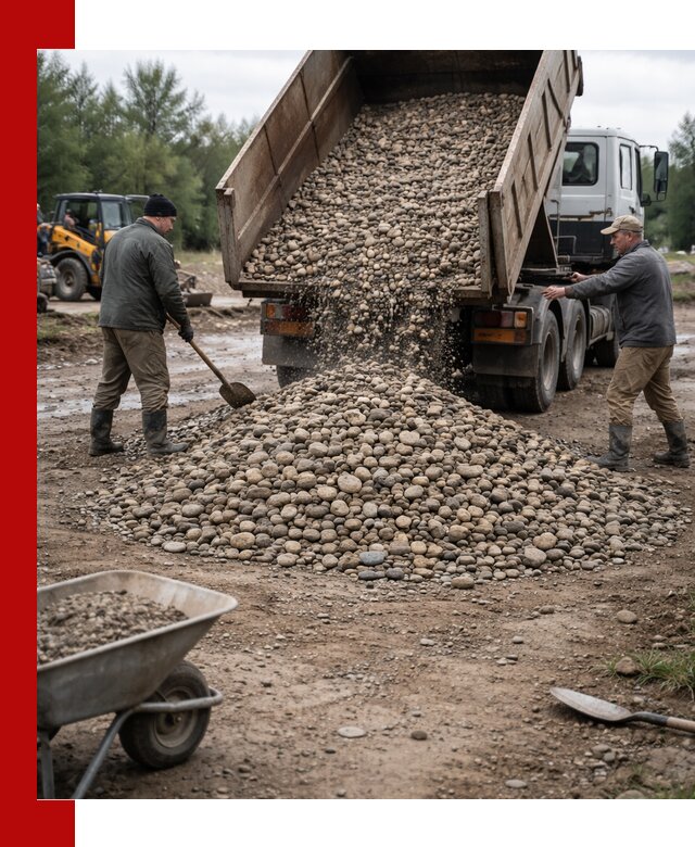 Доставка гальки речной оптом и в розницу в Карталах