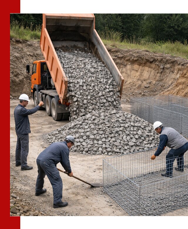 Камень для габионов с доставкой в Карталах быстро и надёжно