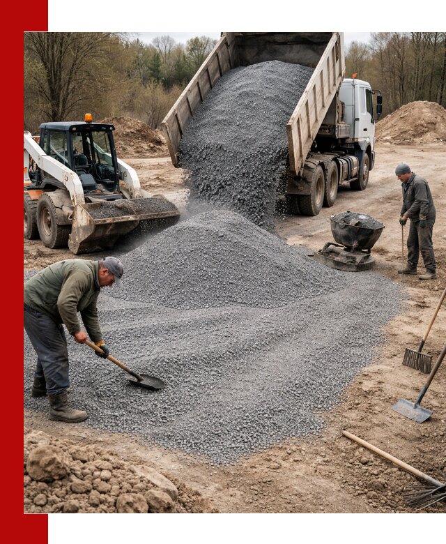 Отсев для подсыпки в Карталах — доставка и подсыпка на участок