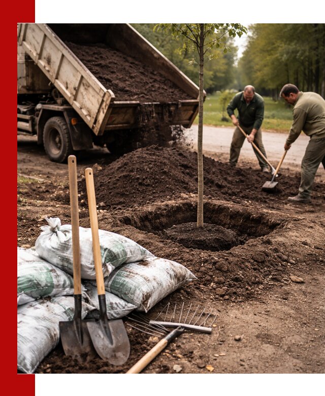 Грунт для посадки деревьев в Карталах — доставка и подготовка почвы