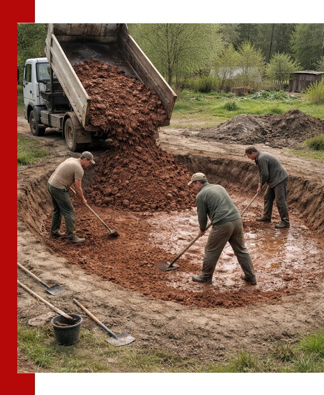 Купить качественную глину для пруда в Карталах