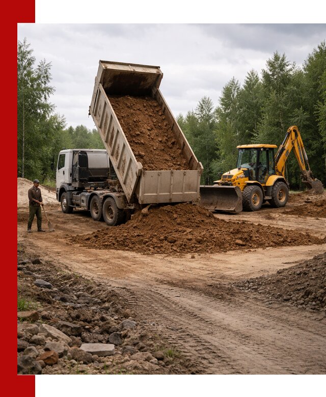 Доставка суглинка самосвалами в Карталах подсыпка и планировка