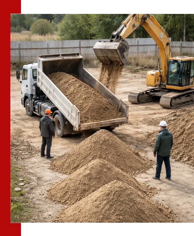 Доставка супеси вагонными и автопартиями в Карталах