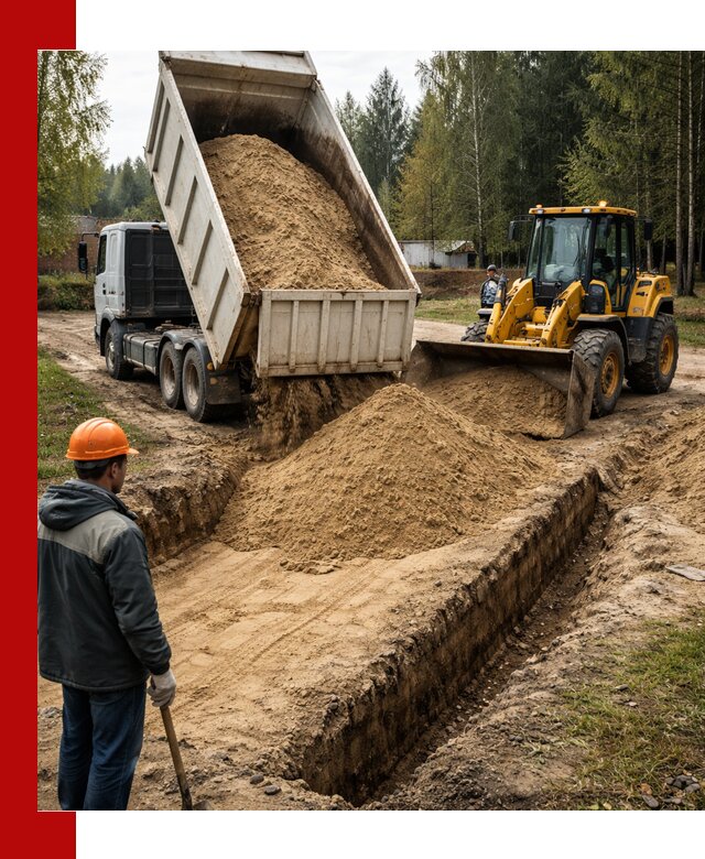 Доставка песчаного грунта в Карталах для строительных работ