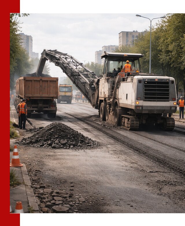 Фрезерованный асфальт в Карталах — удаление и вывоз старого покрытия