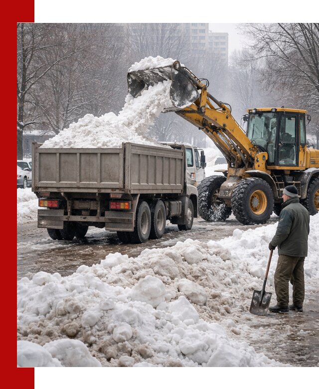 Вывоз снега грузовой техникой в Карталах оперативно и чисто