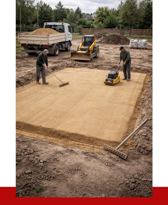 Устройство песчаной подушки в Карталах от 4694 р. ПРОНЕРУДКрт