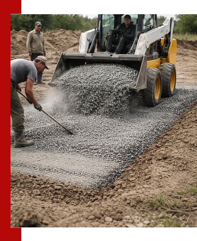 Устройство щебеночной подушки в Карталах для дорог и фундаментов